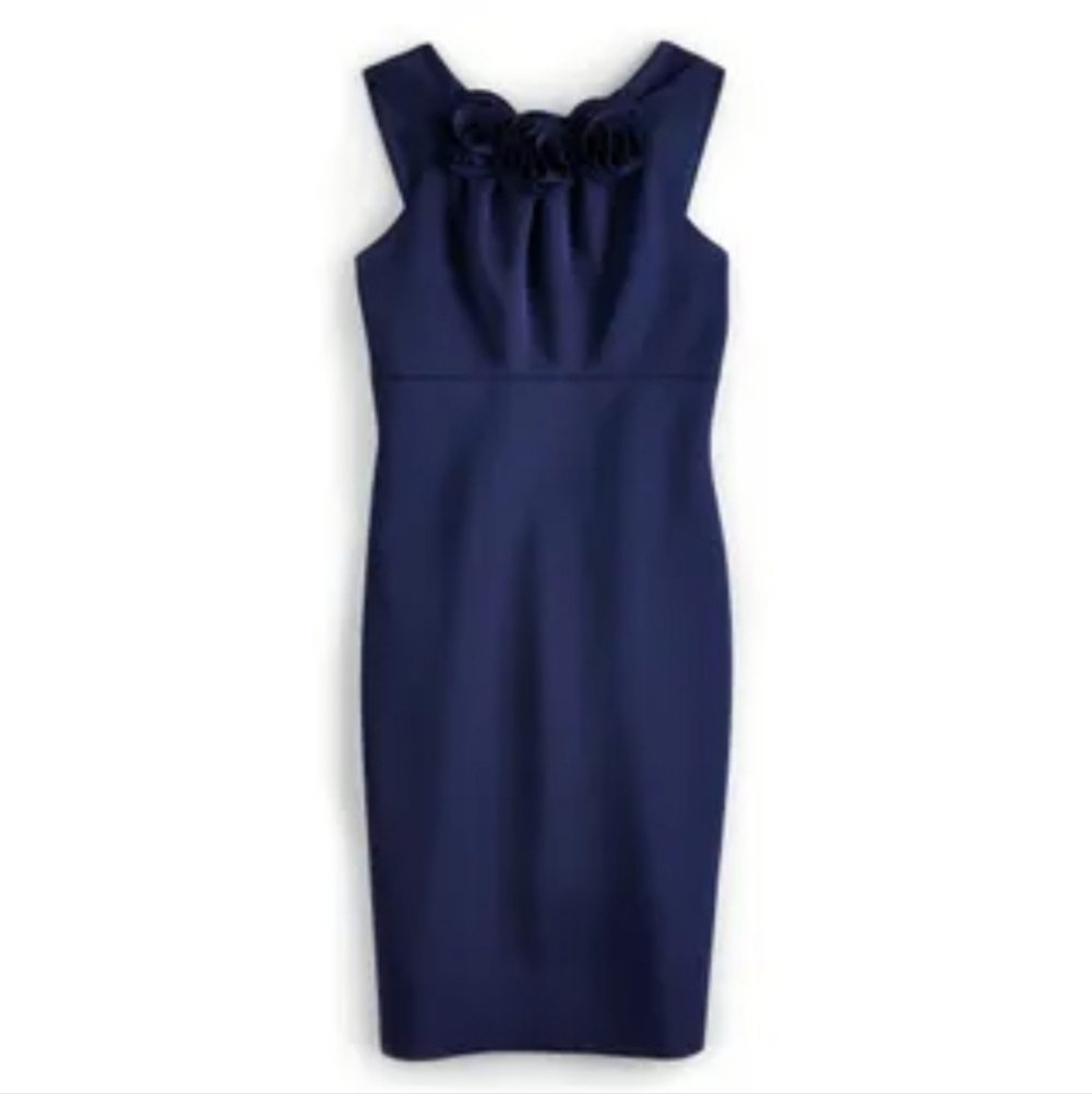 JW by Jason Wu Navy Floral Detail Sleeveless Cocktail Party Dress Size Small​​​​